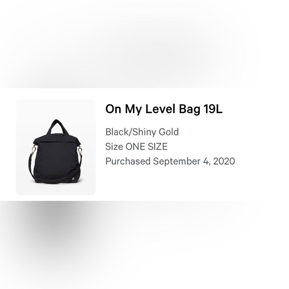 lululemon athletica Black and Gold Shoulder Bag